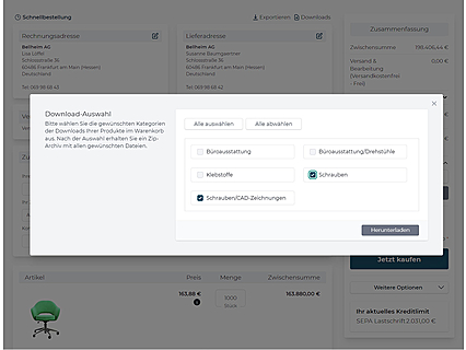 Premium Download im Warenkorb